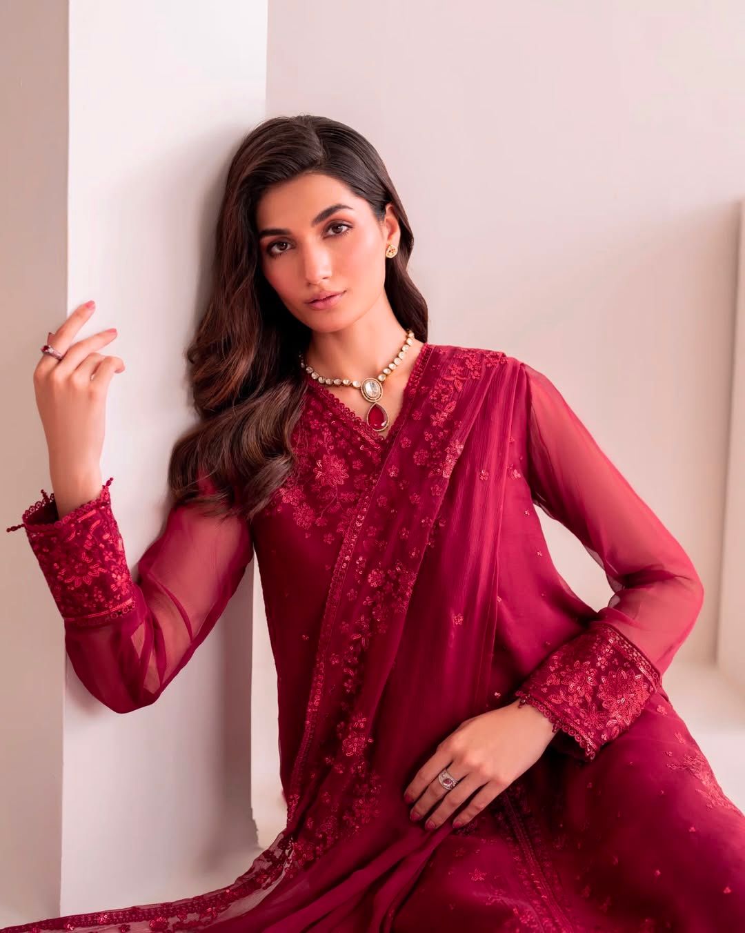 Gulnaz Hand-Embroidered Kurta Palazzo Set