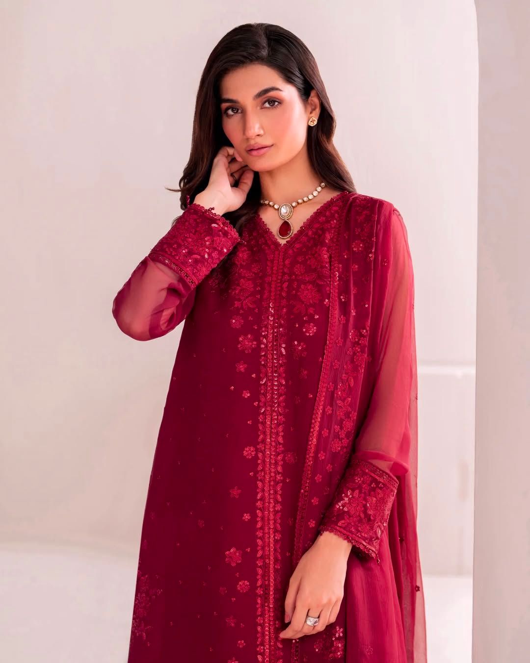 Gulnaz Hand-Embroidered Kurta Palazzo Set